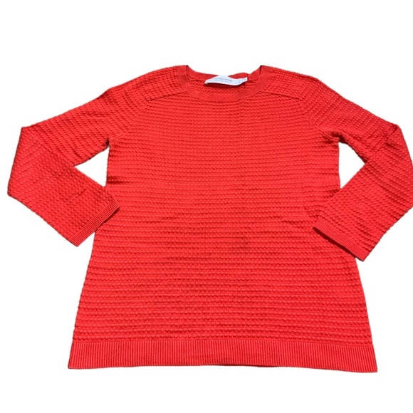 SIMONS CONTEMPORAINE Raised Bubble Sweater With Scoop Neck Red Size Small - Picture 5 of 12